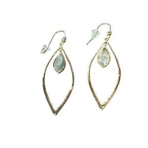 TAI Circle Drop Earrings in Gold & Clear Grey New